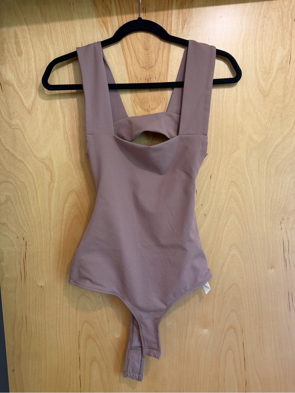 Free People Mauve Wide-Strap Bodysuit with Open Back